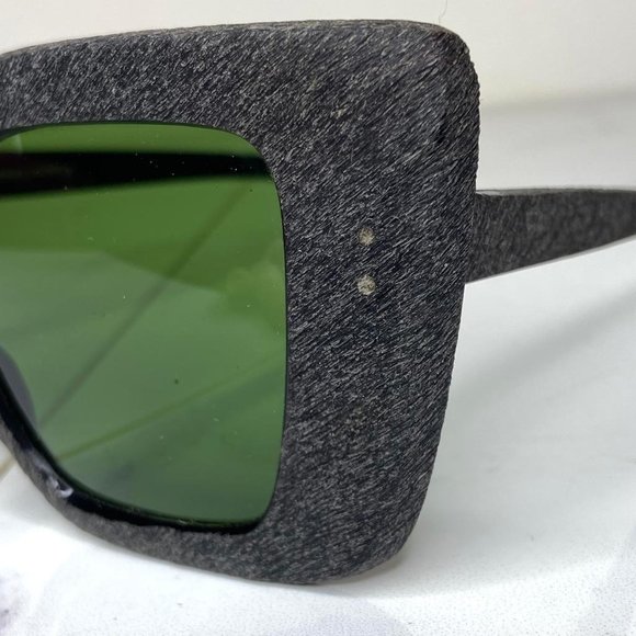 Retro 1960s Mid-Century Minarelli Italy Green/Gray Cat Eye Oversized Sunglasses main image 10